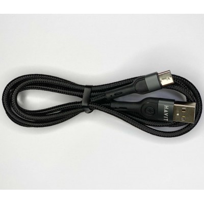 Зображення Шнур Type C 2.0 Havit HV-CB623C сітка чорний 1.0 метр у категорії Шнур Type-C