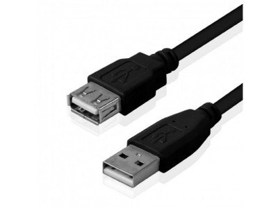 Зображення Шнур USB (шт.А - гн.А), V2.0, чорний, 1.5м у категорії USB