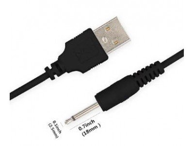 Зображення Шнур USB-А - джек 2.5х18мм чорний, 1.0 метра у категорії USB