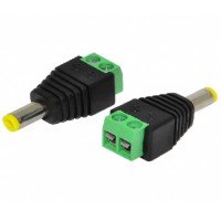 Штекер DC 2.5х5.5 mm || жовтий під гвинт