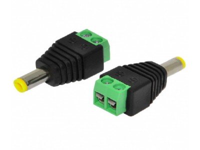 Зображення Штекер DC 2.5х5.5 mm || жовтий під гвинт у категорії Штекер DC