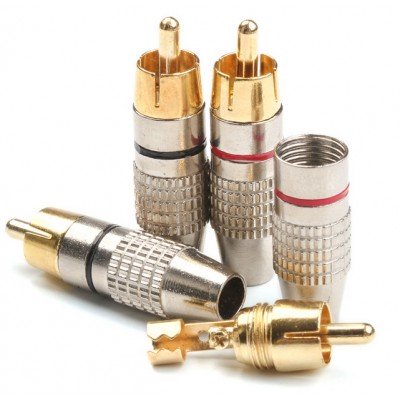 Зображення Штекер RCA GOLD-SILVER 6.5mm червоний у категорії RCA