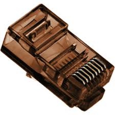 Зображення Штекер 8p8c (RJ-45) || прозоро-коричневий у категорії Штекер інтернет мережа
