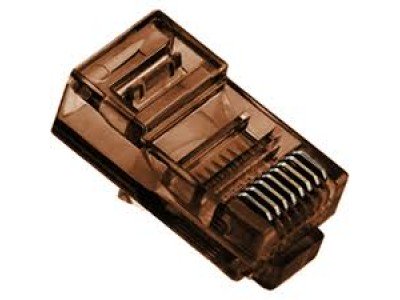 Зображення Штекер 8p8c (RJ-45) || прозоро-коричневий у категорії Штекер інтернет мережа