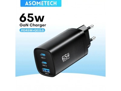 Зображення Зарядний пристрій ASOMETECH GaN 65W у категорії ЗАРЯДНІ ПРИСТРОЇ