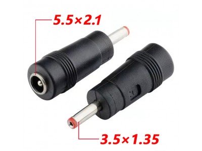 Зображення Перехідник DC штекер 3,5x1,35 - 5,5x2,1mm у категорії Штекер DC
