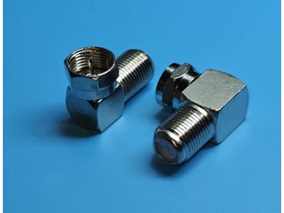 Зображення Перехідник штекер F кутовий - F-гніздо у категорії Телевізійні перехідники