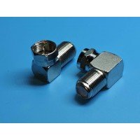 Перехідник штекер F кутовий - F-гніздо Перехідник штекер F кутовий - F-гніздо