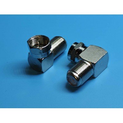 Зображення Перехідник штекер F кутовий - F-гніздо у категорії Телевізійні перехідники