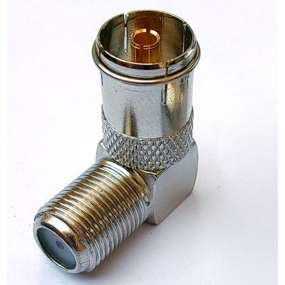 Зображення Перехідник гніздо ТВ - F-гніздо кутовий HQ у категорії Телевізійні перехідники