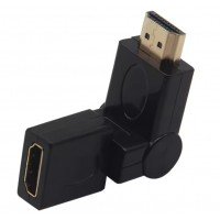 Перехідник гніздо HDMI - HDMI || поворотний gold