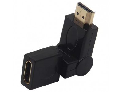 Зображення Перехідник гніздо HDMI - HDMI || поворотний gold у категорії HDMI - ПЕРЕХІДНИКИ