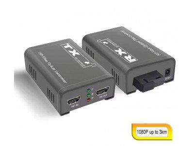 Зображення HDMI подовжувач по оптичному кабелю до 3 км у категорії Модулятори