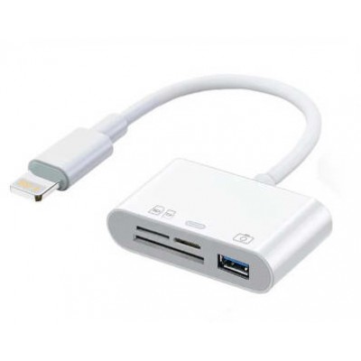 Зображення Перехідник OTG iPhone 4 в 1 Lightning /TF/SD/USB у категорії USB - ПЕРЕХІДНИКИ
