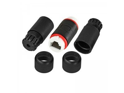 Зображення Перехідник гніздо 8p8c - гніздо 8p8c || бочка RJ-45,герметичний у категорії Штекер інтернет мережа