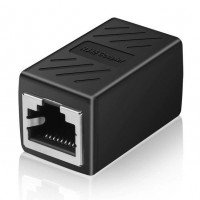 Перехідник гніздо 8p8c - гніздо 8p8c || бочка RJ-45,чорний Перехідник гніздо 8p8c - гніздо 8p8c || бочка RJ-45,чорний