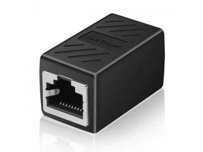 Зображення Перехідник гніздо 8p8c - гніздо 8p8c || бочка RJ-45,чорний у категорії Обладнання для інтернету, smart