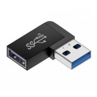 Перехідник гніздо USB-A 3.0  - штекер USB-A 3. 0 кутовий +180