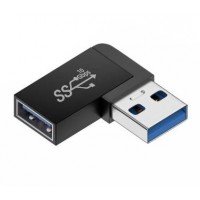 Перехідник гніздо USB-A 3.0  - штекер USB-A 3. 0 кутовий +180