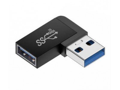 Зображення Перехідник гніздо USB-A 3.0  - штекер USB-A 3. 0 кутовий +180 у категорії USB - ПЕРЕХІДНИКИ