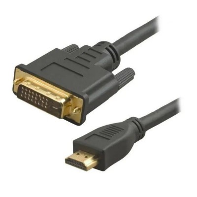 Зображення Шнур штекер HDMI - штекер DVI, &Oslash;7.3мм, gold, 1м, чорний у категорії Шнури