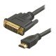 Шнур штекер HDMI - штекер DVI, Ø7.3мм, gold, 1м, чорний