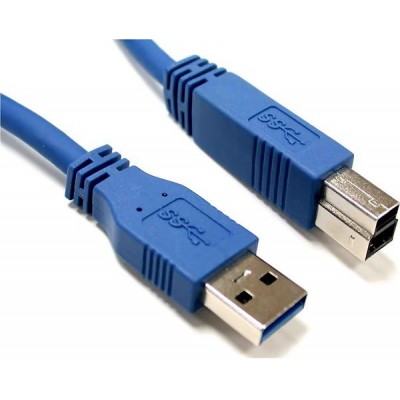 Зображення Шнур USB (шт.А - шт.B), V3.0, діам.-4,5мм, синій, 1.5м у категорії USB