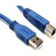 Шнур USB (шт.А - шт.B), V3.0, діам.-4,5мм, синій, 1.5м