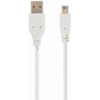 Шнур штекер USB(A)/шт,mini USB 5pin, білий (0,9m) Шнур штекер USB(A)/шт,mini USB 5pin, білий (0,9m)