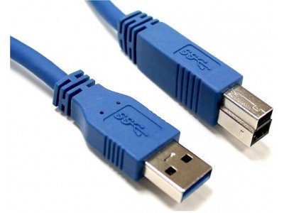 Зображення Шнур USB (шт.А - шт.B), V3.0, діам.-4,5мм, синій, 1.5м у категорії USB