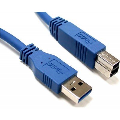Зображення Шнур USB (шт.А - шт.B), V3.0, діам.-4,5мм, синій, 1.5м у категорії USB