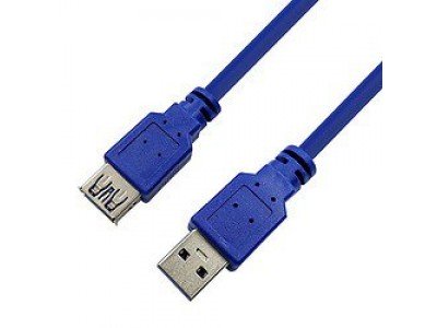 Зображення Шнур USB (шт.А - гн.А), V3.0, синій, 1.5м у категорії USB