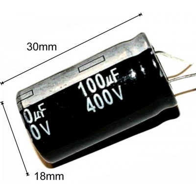 Зображення 100мкф 400в 105С || Конденсатор 18х30 мм у категорії КОНДЕНСАТОРИ