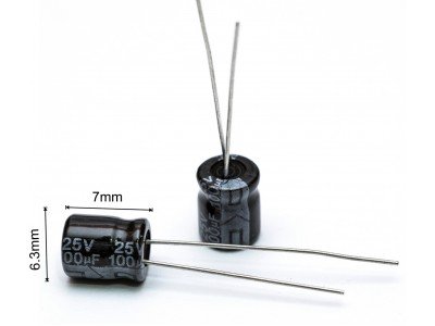 Зображення 100мкф 16в 105С || Конденсатор 6.3x7 у категорії КОНДЕНСАТОРИ