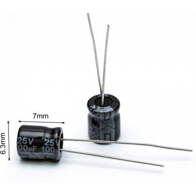 Зображення 100мкф 16в 105С || Конденсатор 6.3x7 у категорії КОНДЕНСАТОРИ