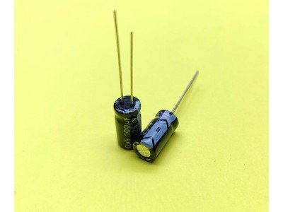 Зображення 100мкф 25в 105С || Конденсатор 7x12 у категорії КОНДЕНСАТОРИ