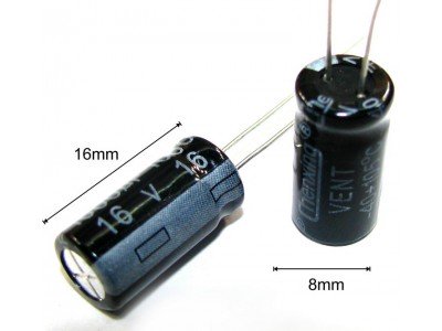 Зображення 1000мкф 16в 105С || Конденсатор 8х16 у категорії КОНДЕНСАТОРИ