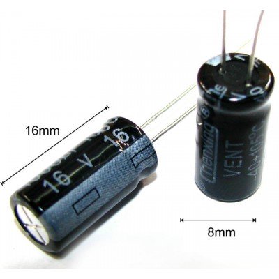 Зображення 1000мкф 16в 105С || Конденсатор 8х16 у категорії КОНДЕНСАТОРИ