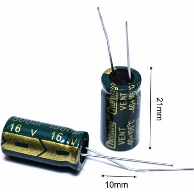 1500мкф 16в 105С || Конденсатор 10х21 мм 1500мкф 16в 105С || Конденсатор 10х21 мм