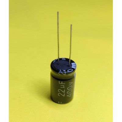 Зображення 22мкф 400в 105С ||конденсатор 10х21 мм у категорії КОНДЕНСАТОРИ