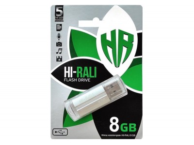 Зображення Флешка 8GB USB2.0 Hi-Rali Corsair series Silver у категорії Флешки
