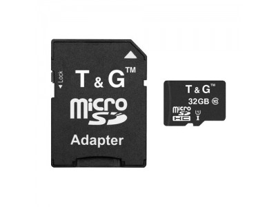 Зображення Картка пам'яті 32GB T&G micro SDHC Class 10 + adapter у категорії КАРТКИ ПАМ'ЯТІ