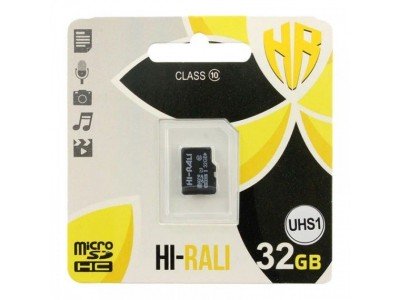Зображення Картка пам'яті 32GB HI-RALI micro SD Class 10 у категорії КАРТКИ ПАМ'ЯТІ