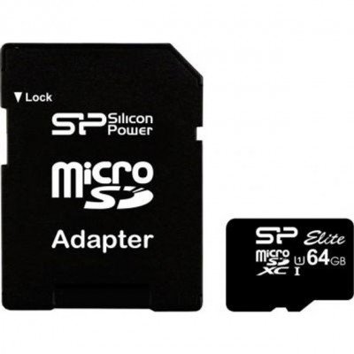 Зображення Картка пам'яті 64GB Silicon Power microSDXC Class 10 + adapter у категорії КАРТКИ ПАМ'ЯТІ