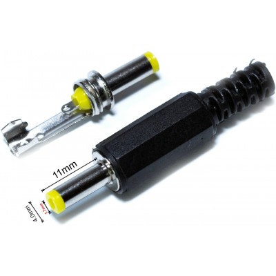 Зображення Штекер DC 1.7х4.0mm х 11mm || жовтий у категорії Штекер DC
