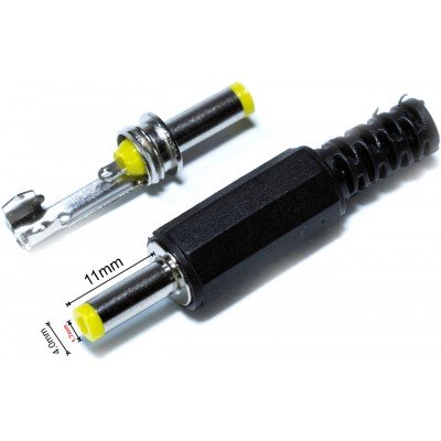 Зображення Штекер DC 1.7х4.0mm х 11mm || жовтий у категорії Штекер DC