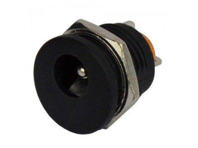 Зображення Гніздо DC 2.1x5.5mm - кругле під гайку у категорії Гніздо DC