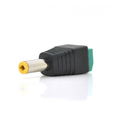 Зображення Штекер DC 2.1x5.5 mm || жовтий  під гвинт у категорії Штекер dc