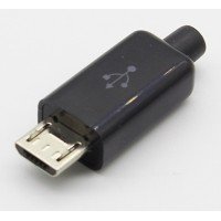 Штекер microusb 5pin чорний ковпачок 7мм Штекер microusb 5pin чорний ковпачок 7мм
