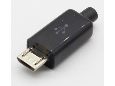 Зображення Штекер microusb 5pin чорний ковпачок 7мм у категорії USB
